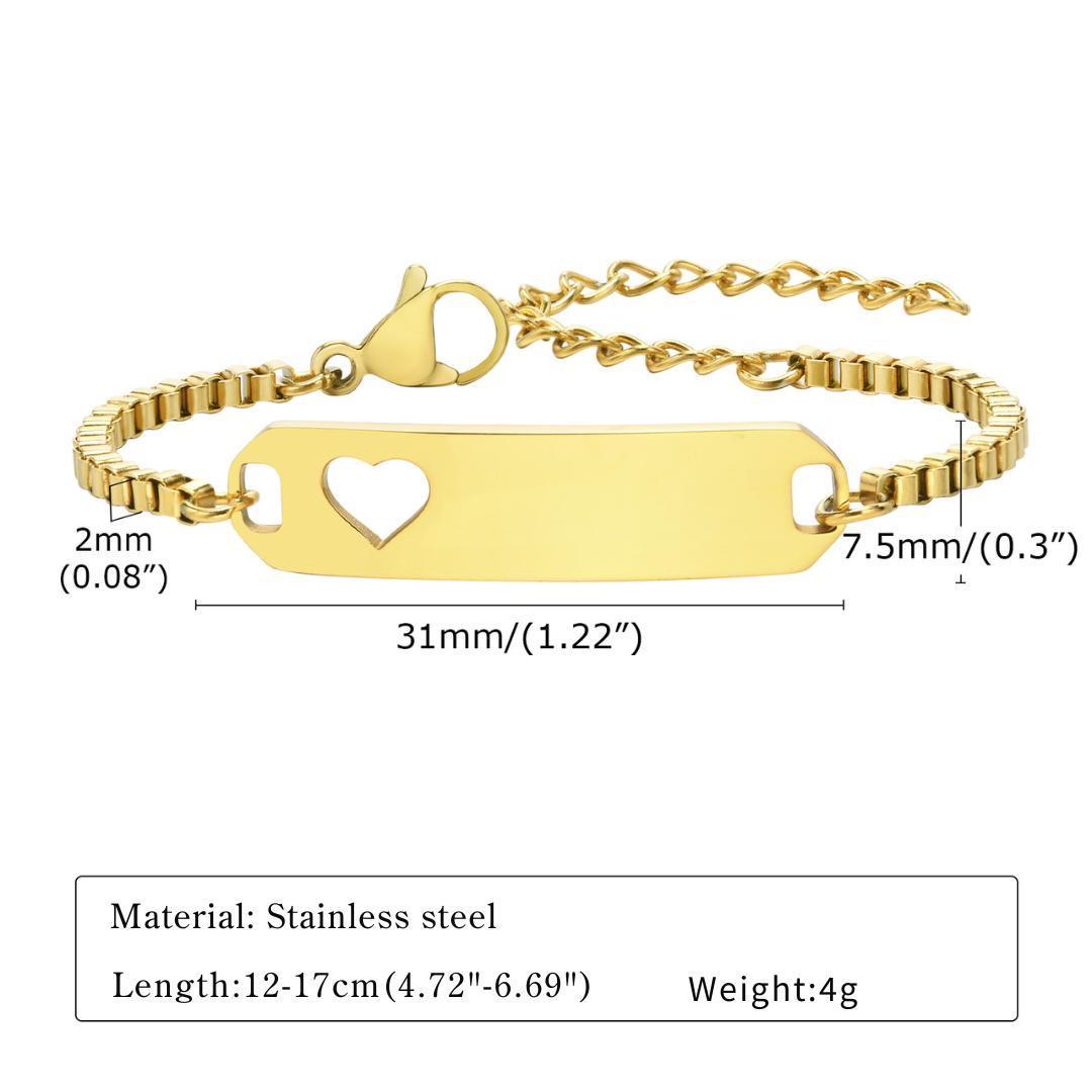 Little Heart Personalised ID Bracelet-Kids Bracelet-Auswara