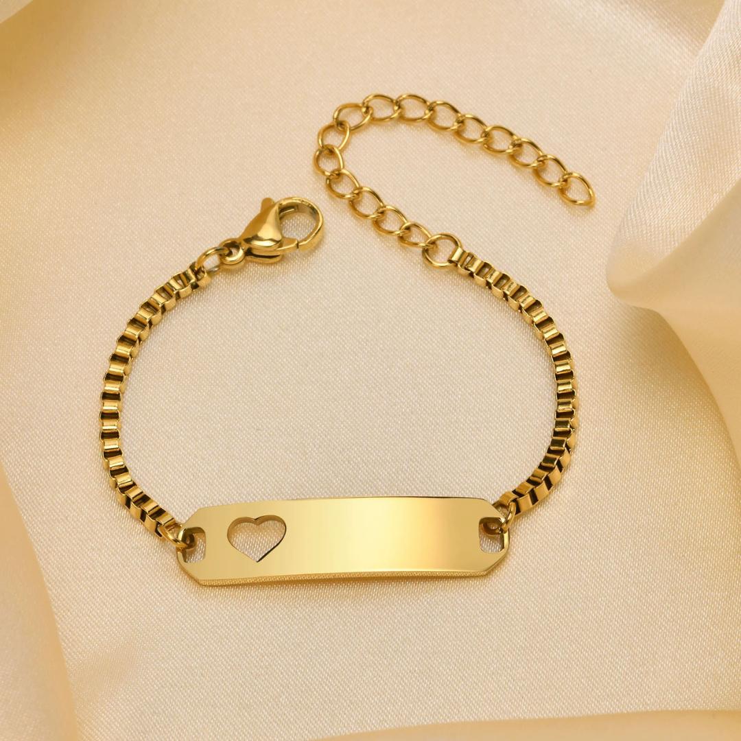 Little Heart Personalised ID Bracelet-Kids Bracelet-Auswara