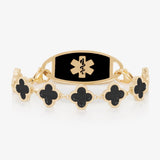 Lustre Black Bloom Women’s Medical ID Bracelet-Medical ID Bracelet-Auswara