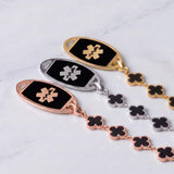 Lustre Black Bloom Women’s Medical ID Bracelet-Medical ID Bracelet-Auswara