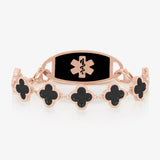 Lustre Black Bloom Women’s Medical ID Bracelet-Medical ID Bracelet-Auswara