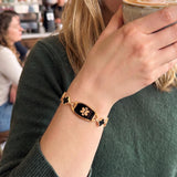 Lustre Black Bloom Women’s Medical ID Bracelet-Medical ID Bracelet-Auswara