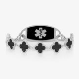 Lustre Black Bloom Women’s Medical ID Bracelet-Medical ID Bracelet-Auswara