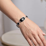 Lustre Black Bloom Women’s Medical ID Bracelet-Medical ID Bracelet-Auswara