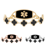 Lustre Black Bloom Women’s Medical ID Bracelet-Medical ID Bracelet-Auswara