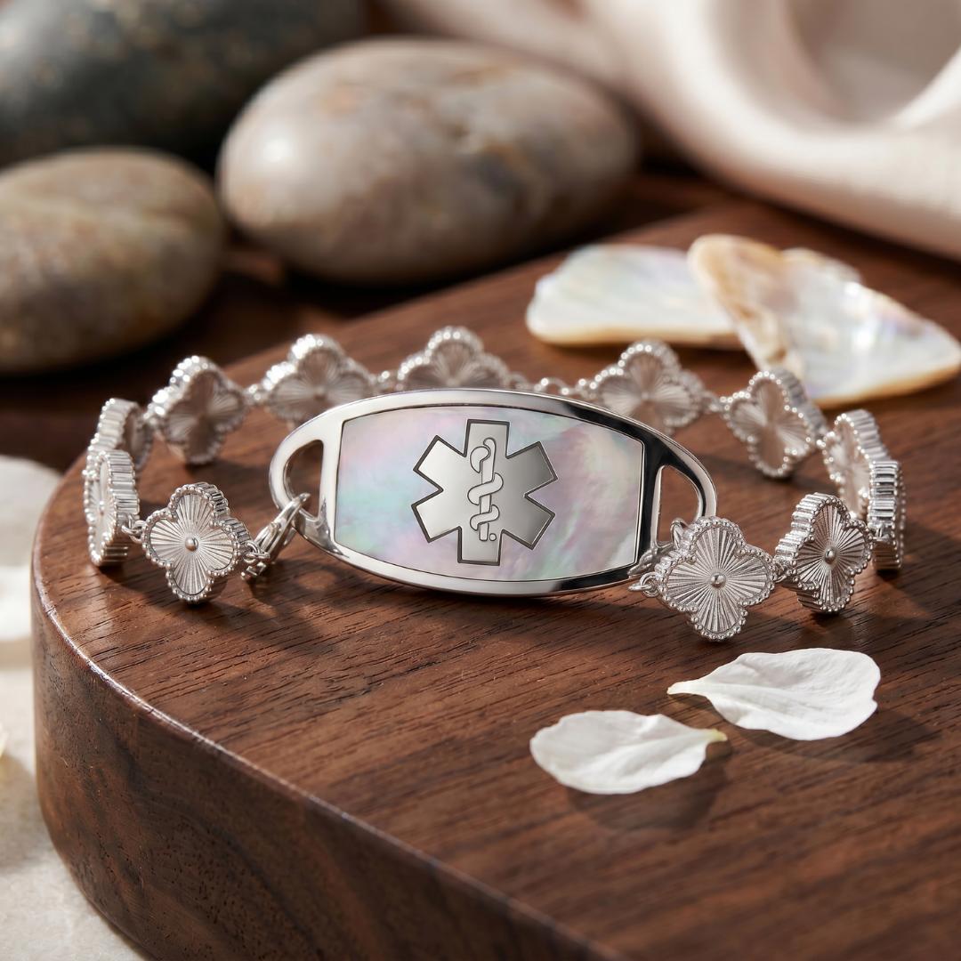 Lustre Bloom Women’s Medical ID Bracelet-Medical ID Bracelet-Auswara