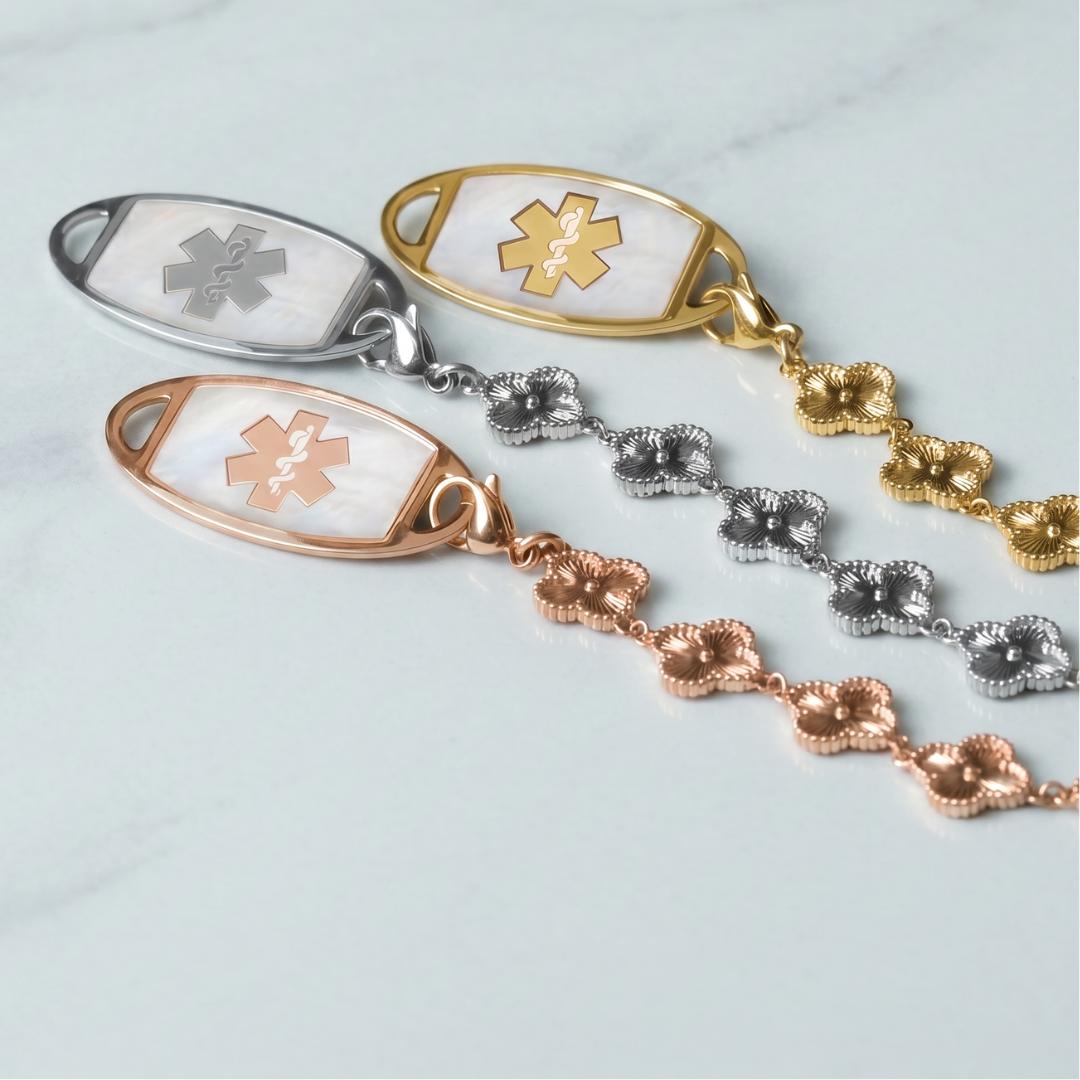 Lustre Bloom Women’s Medical ID Bracelet-Medical ID Bracelet-Auswara