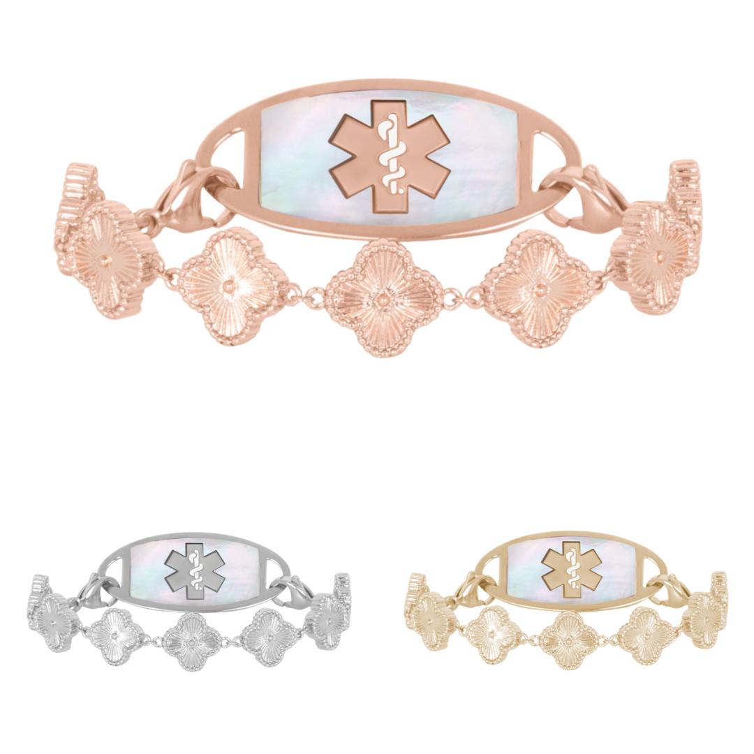 Lustre Bloom Women’s Medical ID Bracelet-Medical ID Bracelet-Auswara