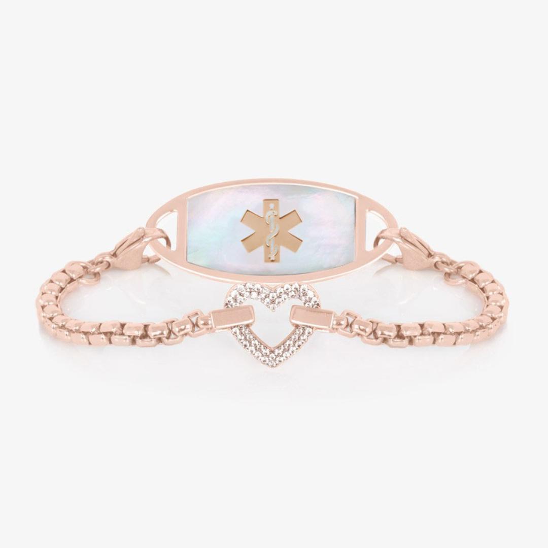 Lustre Heart Women’s Medical ID Bracelet-Medical ID Bracelet-Auswara