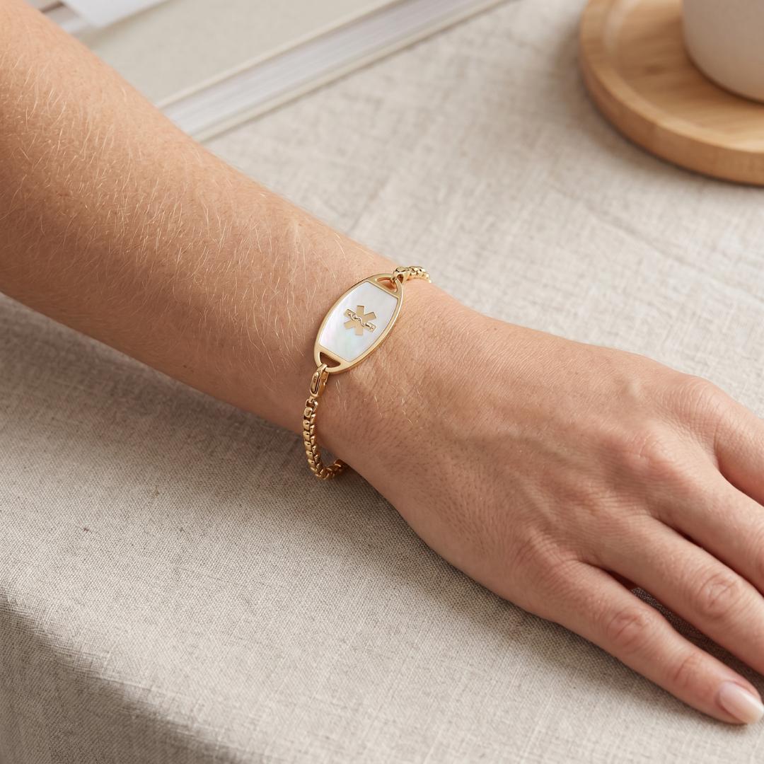 Lustre Heart Women’s Medical ID Bracelet-Medical ID Bracelet-Auswara