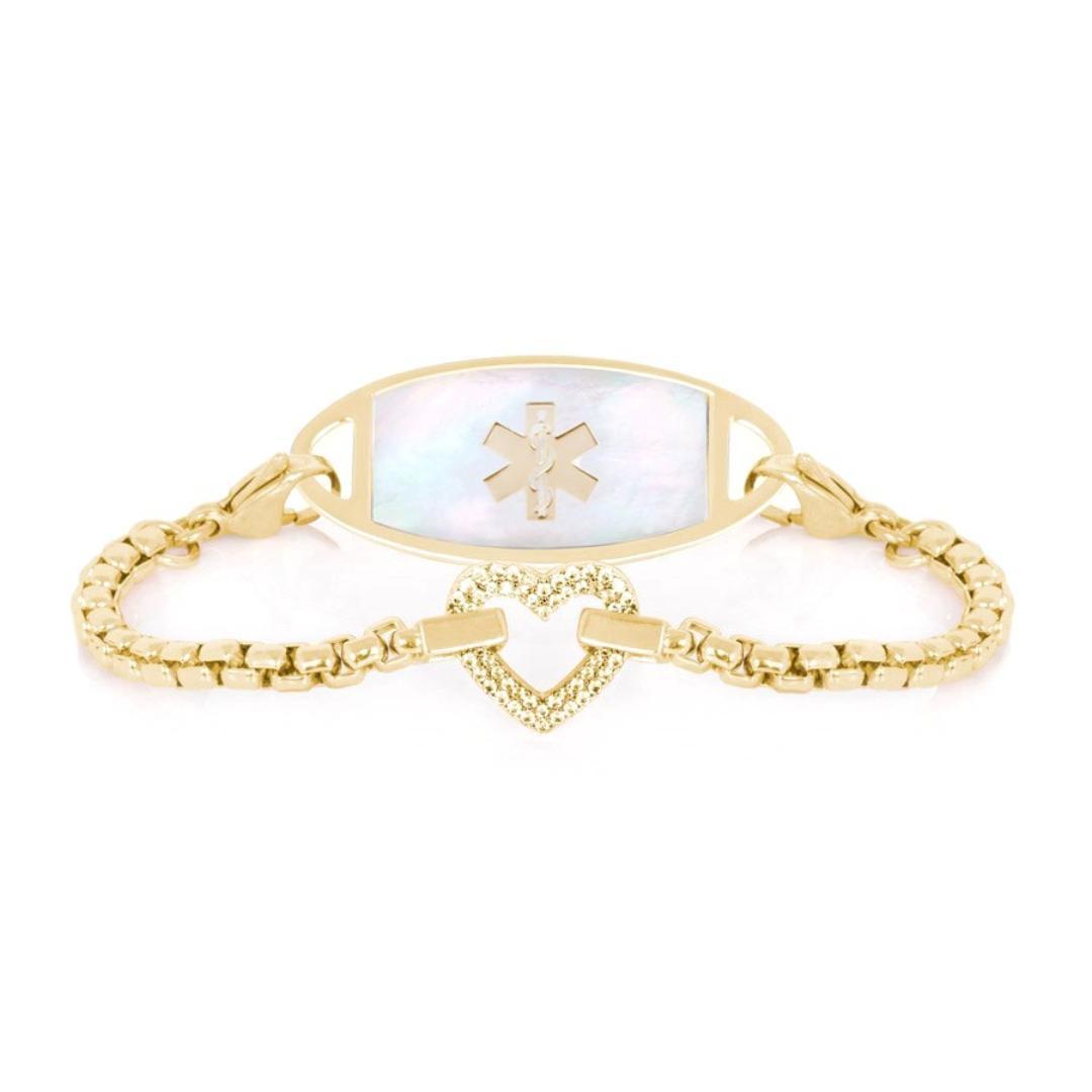 Lustre Heart Women’s Medical ID Bracelet-Medical ID Bracelet-Auswara