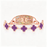 Lustre Purple Bloom Women’s Medical ID Bracelet-Medical ID Bracelet-Auswara