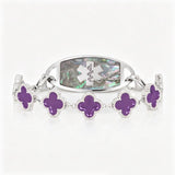 Lustre Purple Bloom Women’s Medical ID Bracelet-Medical ID Bracelet-Auswara