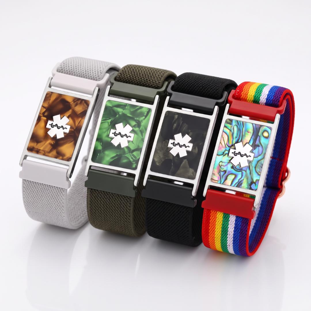 LustreWeave Women’s Personalised Elastic Medical ID Bracelet-Medical ID Bracelet-Auswara