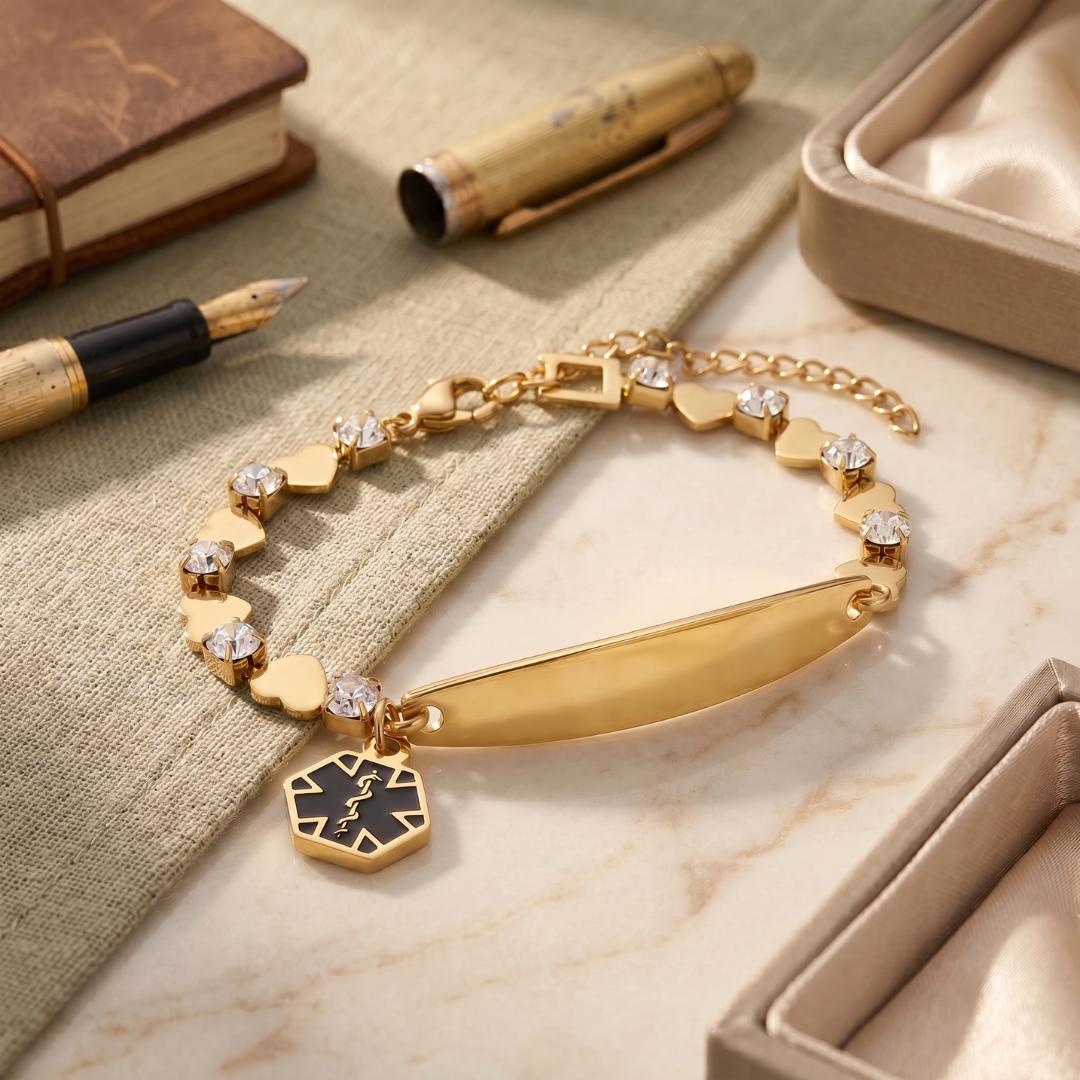 Luxe Charm Women Medical Alert Bracelet-Medical ID Bracelet-Auswara