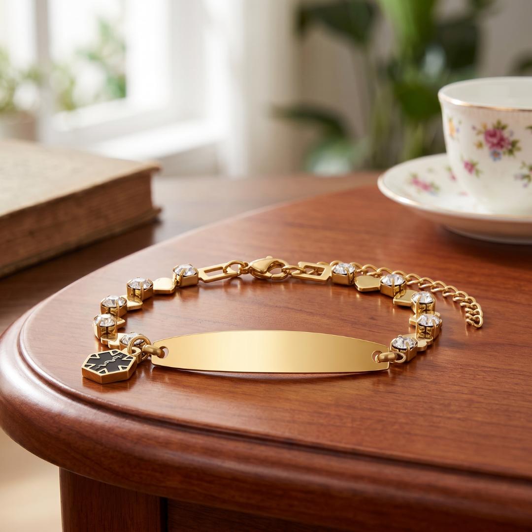 Luxe Charm Women Medical Alert Bracelet-Medical ID Bracelet-Auswara