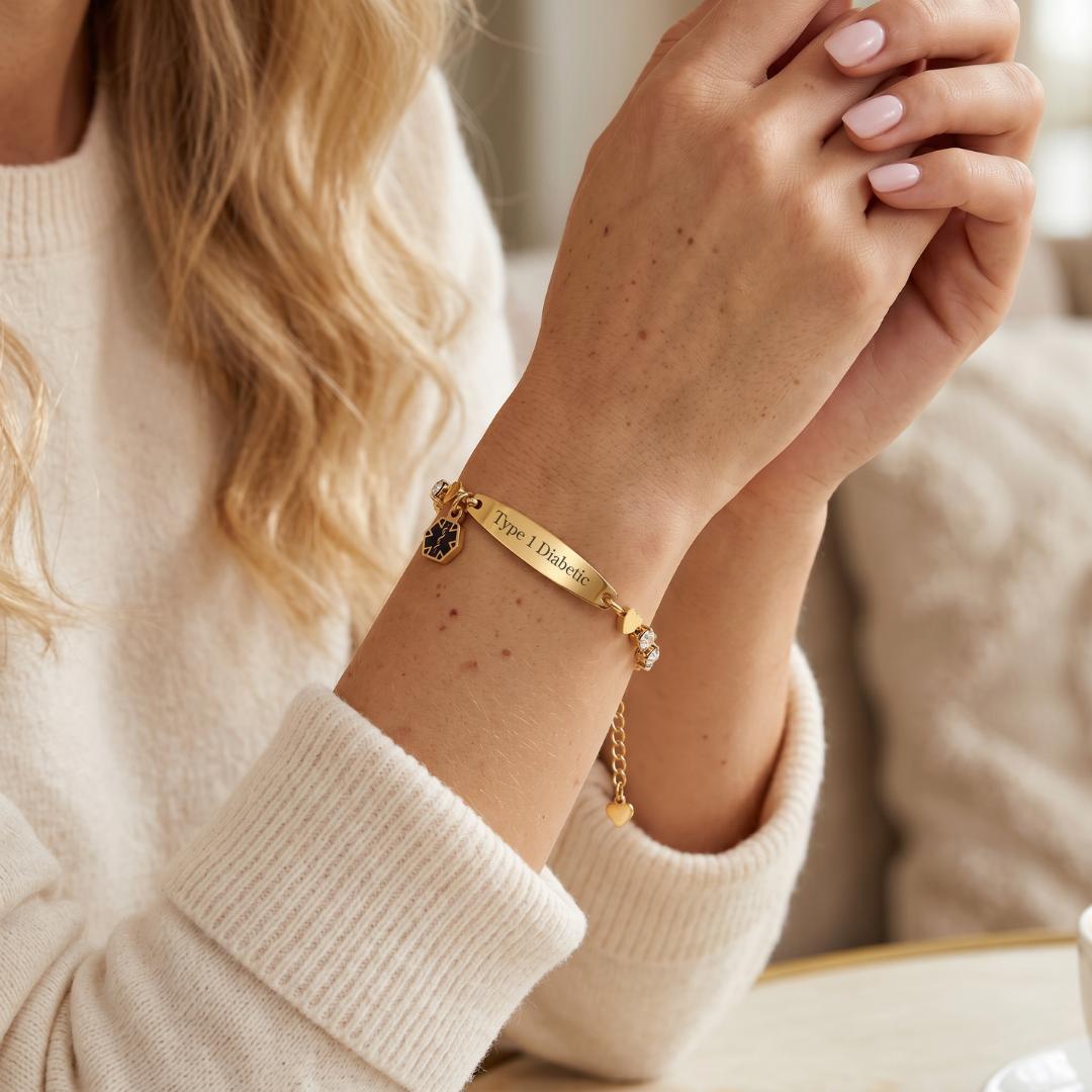 Luxe Charm Women Medical Alert Bracelet-Medical ID Bracelet-Auswara