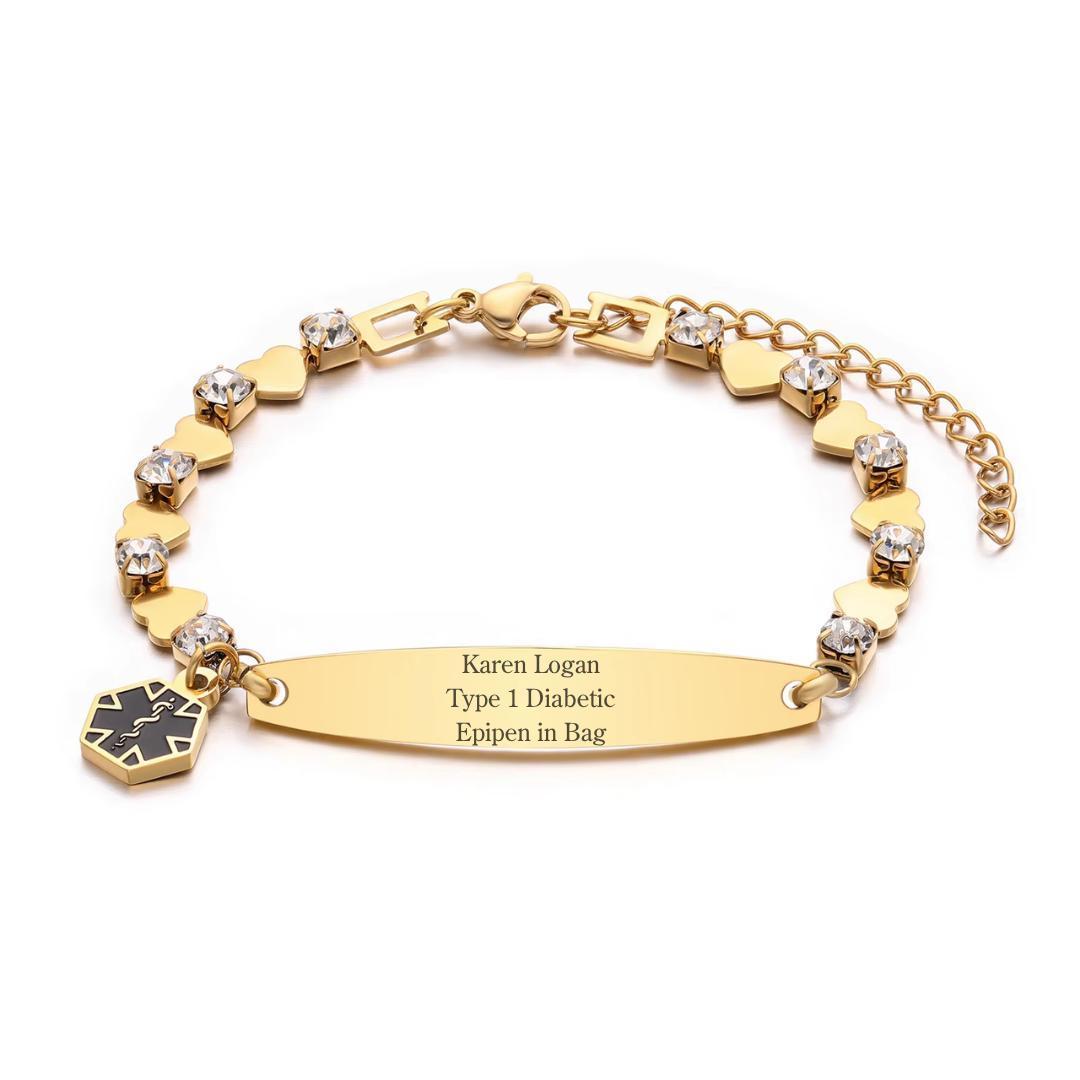 Luxe Charm Women Medical Alert Bracelet-Medical ID Bracelet-Auswara