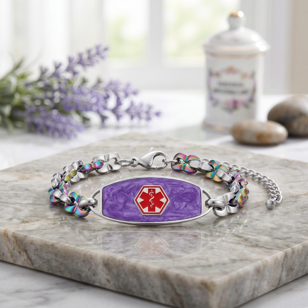 Luxe Petal Medical ID Bracelet-Medical ID Bracelet-Auswara