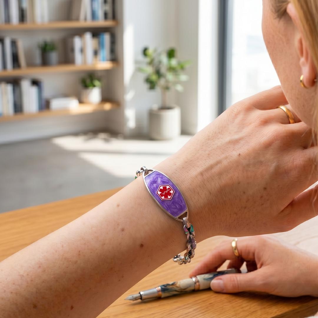 Luxe Petal Medical ID Bracelet-Medical ID Bracelet-Auswara