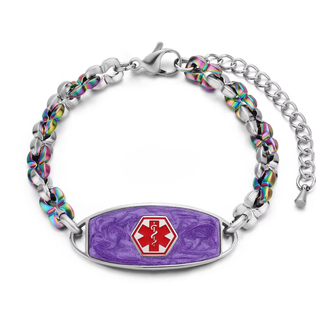 Luxe Petal Medical ID Bracelet-Medical ID Bracelet-Auswara