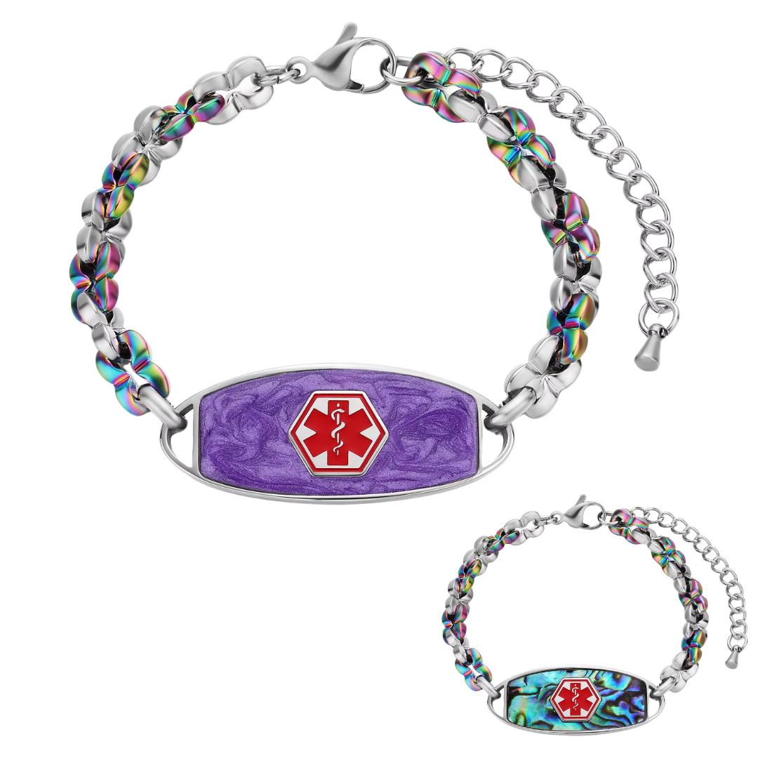 Luxe Petal Medical ID Bracelet-Medical ID Bracelet-Auswara