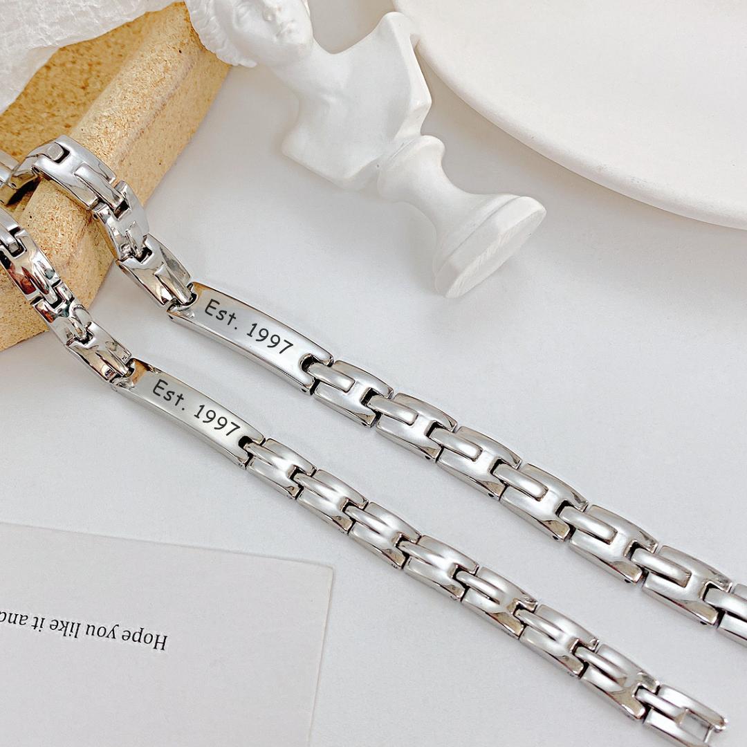 MagnaBond Personalised Couple Bracelet Set-Couple Bracelet-Auswara