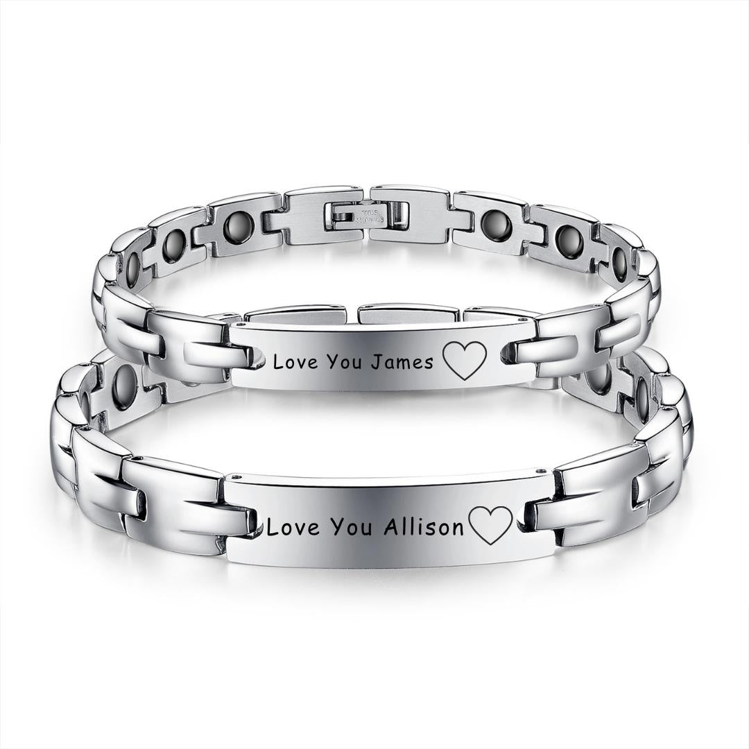 MagnaBond Personalised Couple Bracelet Set-Couple Bracelet-Auswara