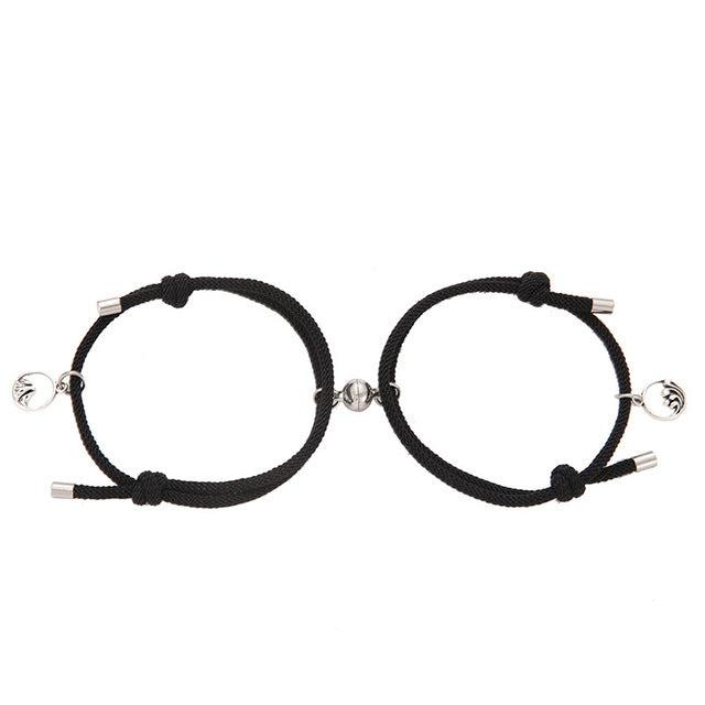 Magnetic Black Rope Friendship Bracelets-Friendship Bracelets-Auswara