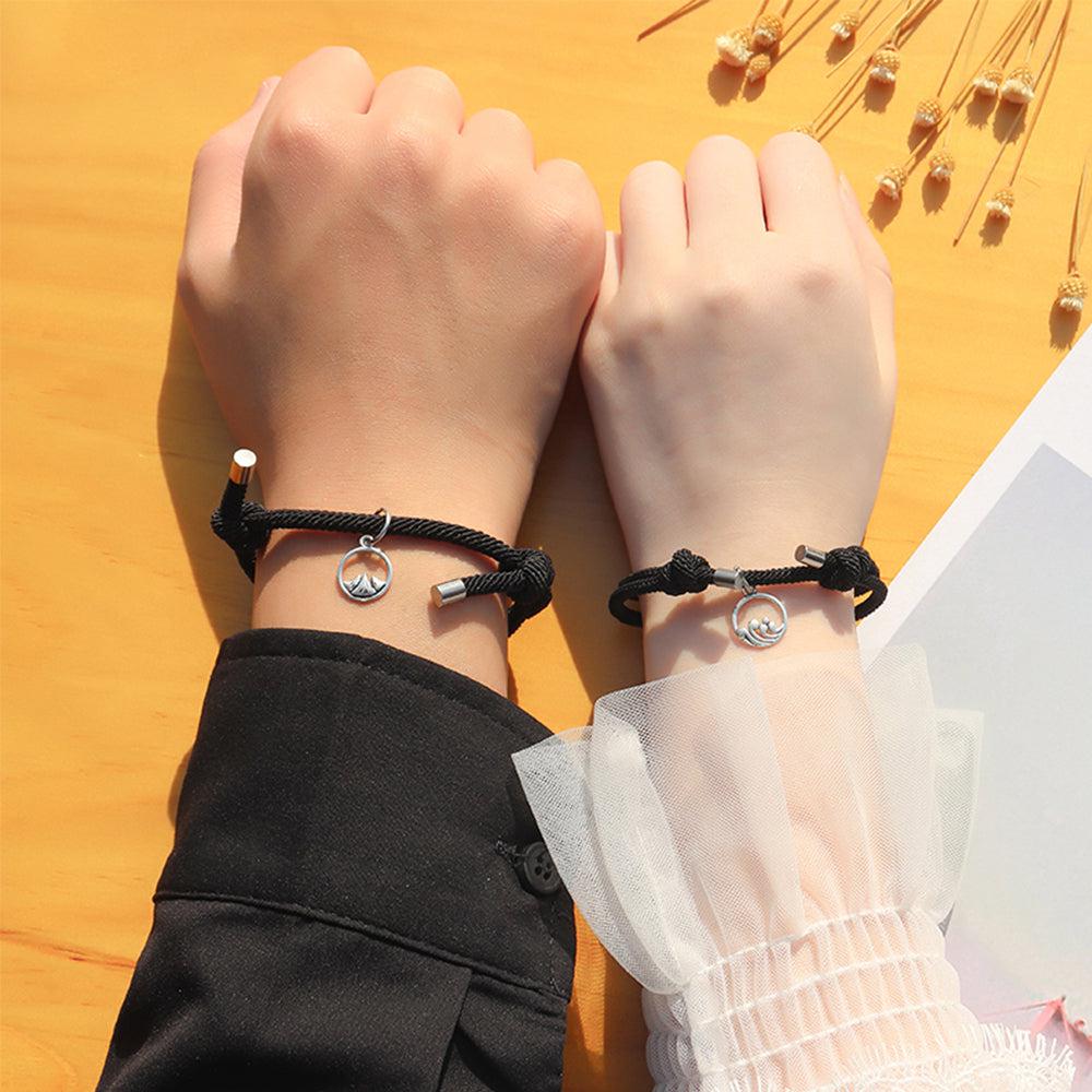 Magnetic Black Rope Friendship Bracelets-Friendship Bracelets-Auswara