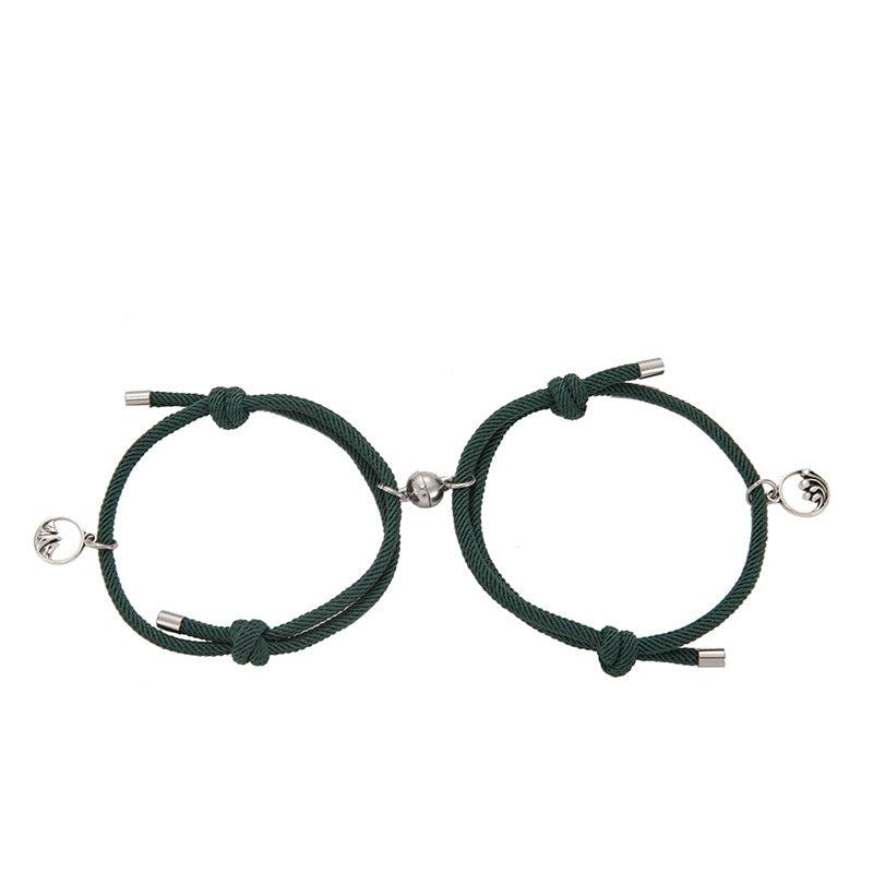 Magnetic Green Rope Friendship Bracelets-Friendship Bracelets-Auswara