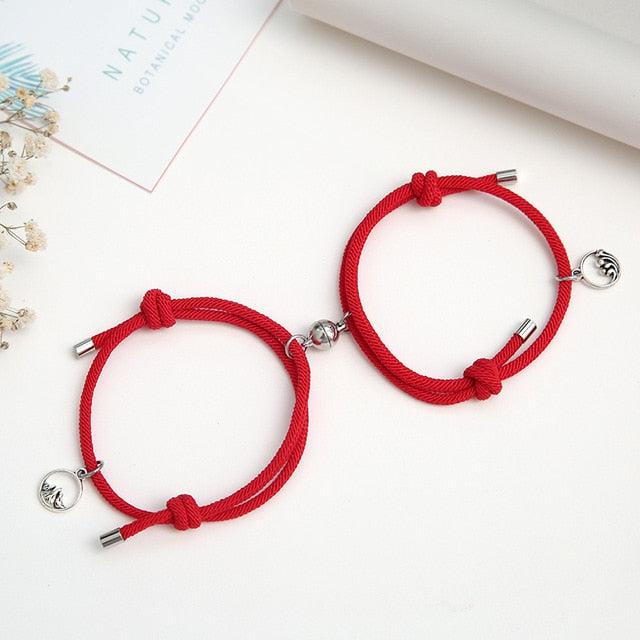 Magnetic Red Rope Friendship Bracelets-Friendship Bracelets-Auswara