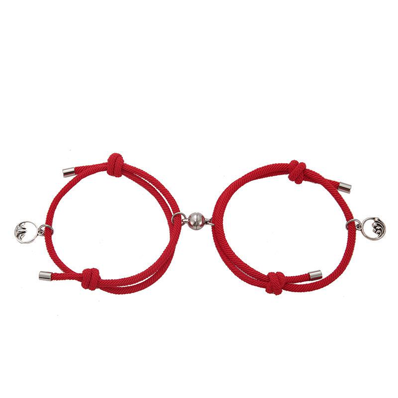 Magnetic Red Rope Friendship Bracelets-Friendship Bracelets-Auswara