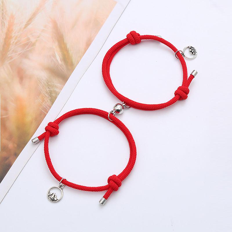 Magnetic Red Rope Friendship Bracelets-Friendship Bracelets-Auswara