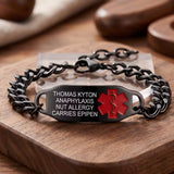 MedLink Edge Personalised Adjustable Medical ID Bracelet-Medical ID Bracelet-Auswara