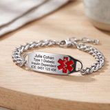 MedLink Edge Personalised Adjustable Medical ID Bracelet-Medical ID Bracelet-Auswara