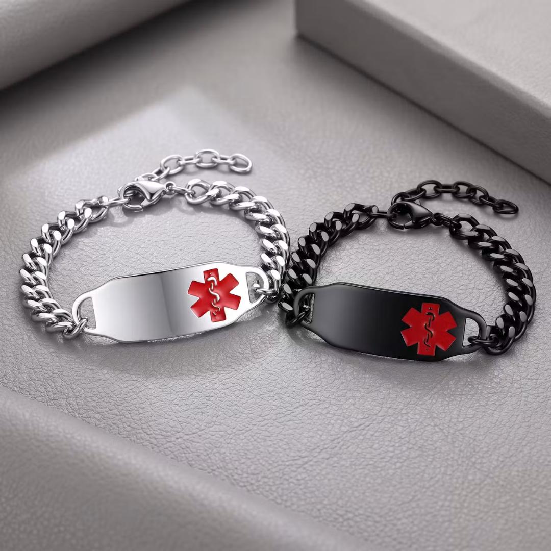 MedLink Edge Personalised Adjustable Medical ID Bracelet-Medical ID Bracelet-Auswara