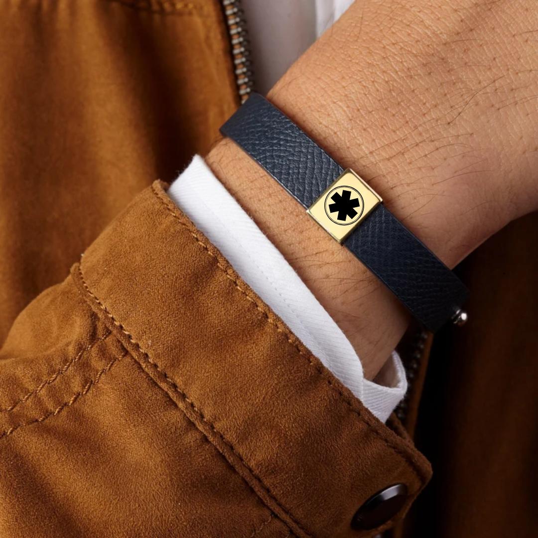 MediForma Leather ID Bracelet-Medical ID Bracelet-Auswara