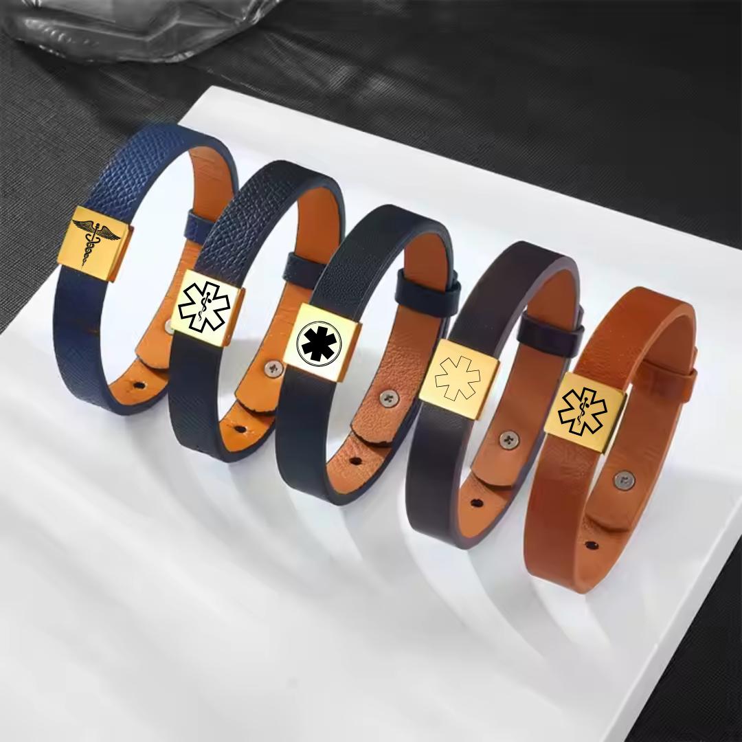 MediForma Leather ID Bracelet-Medical ID Bracelet-Auswara