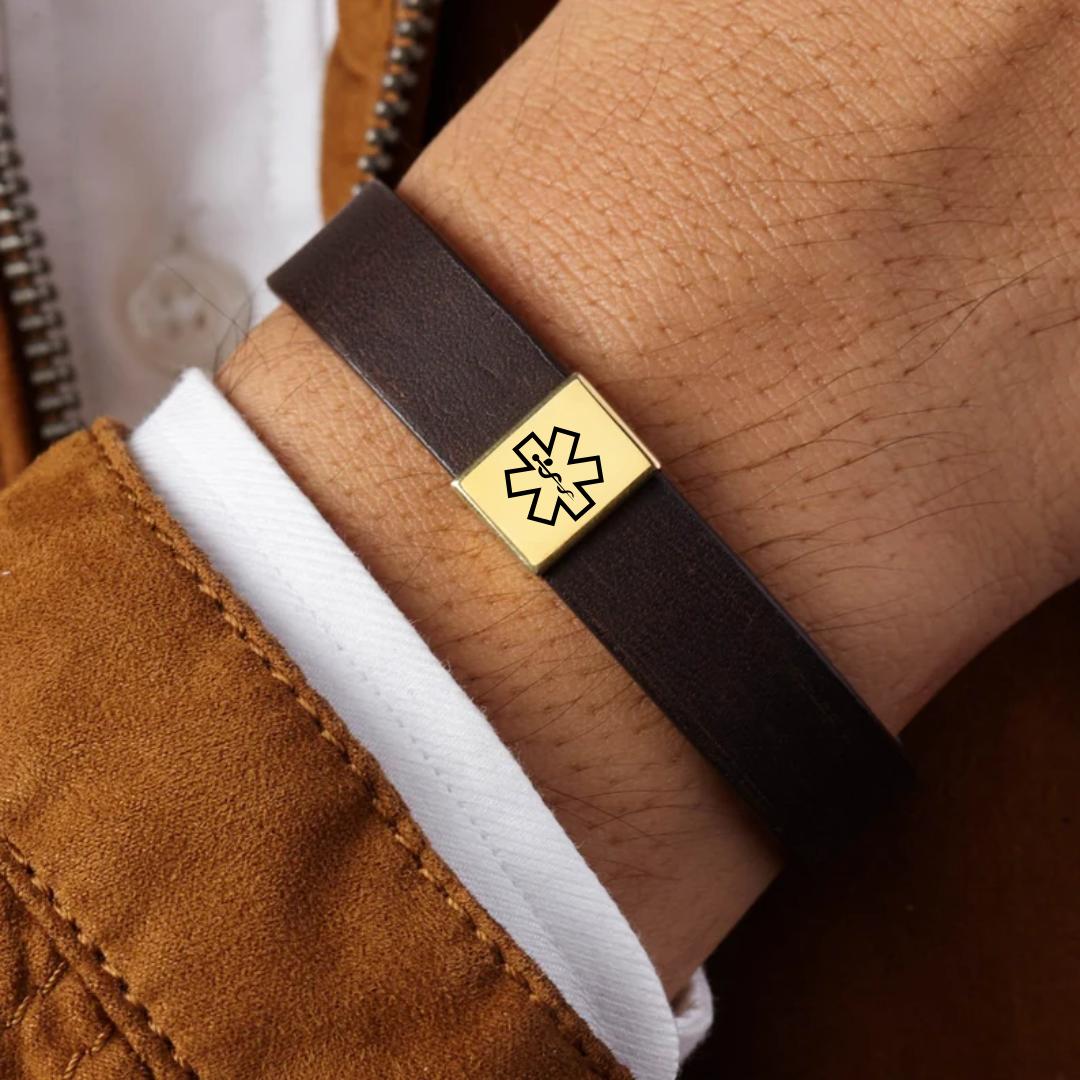 MediForma Leather ID Bracelet-Medical ID Bracelet-Auswara