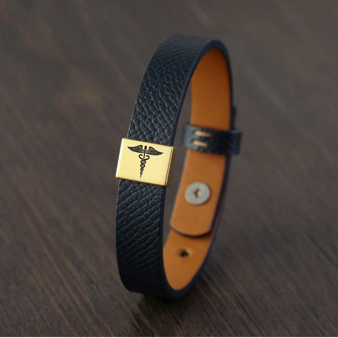 MediForma Leather ID Bracelet-Medical ID Bracelet-Auswara
