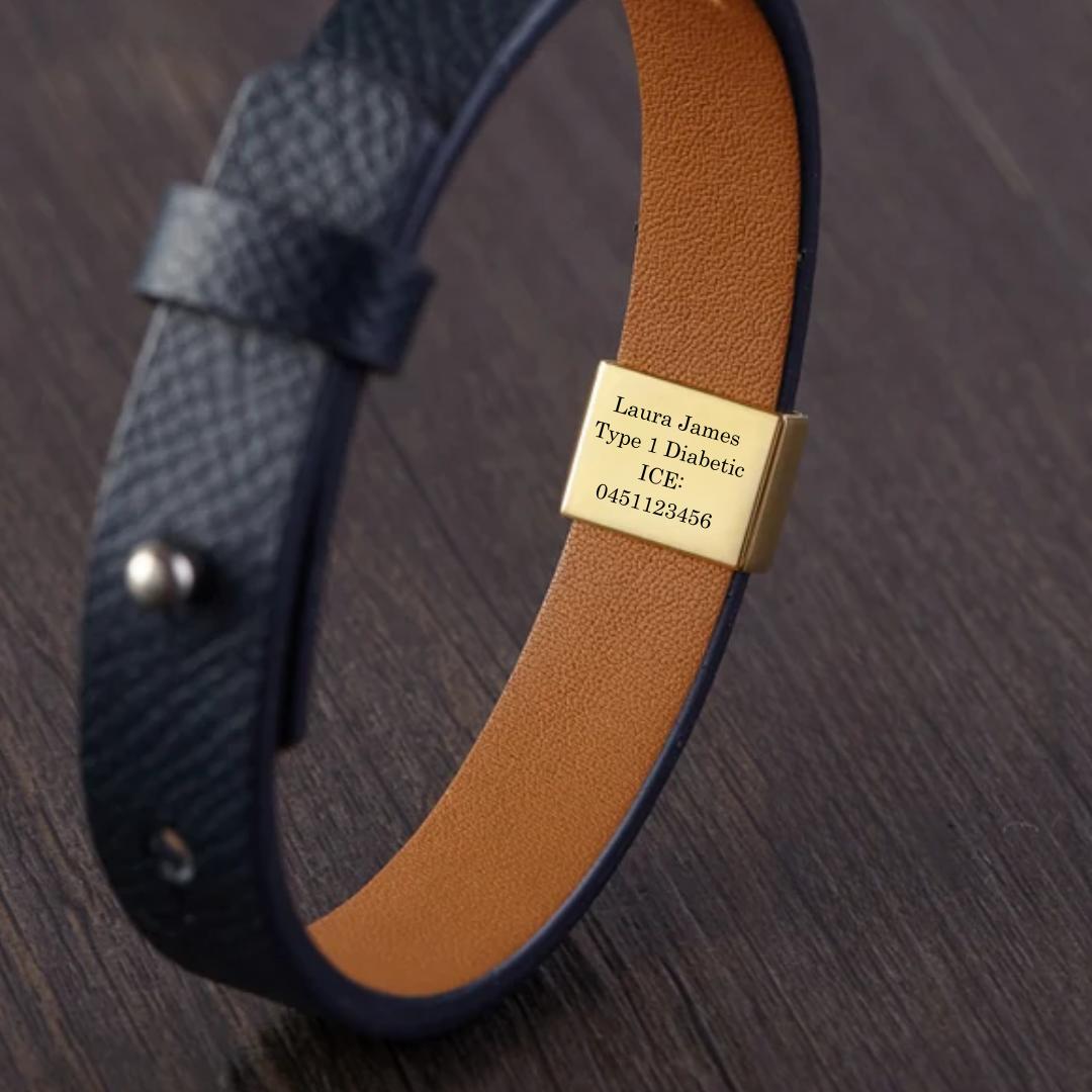 MediForma Leather ID Bracelet-Medical ID Bracelet-Auswara