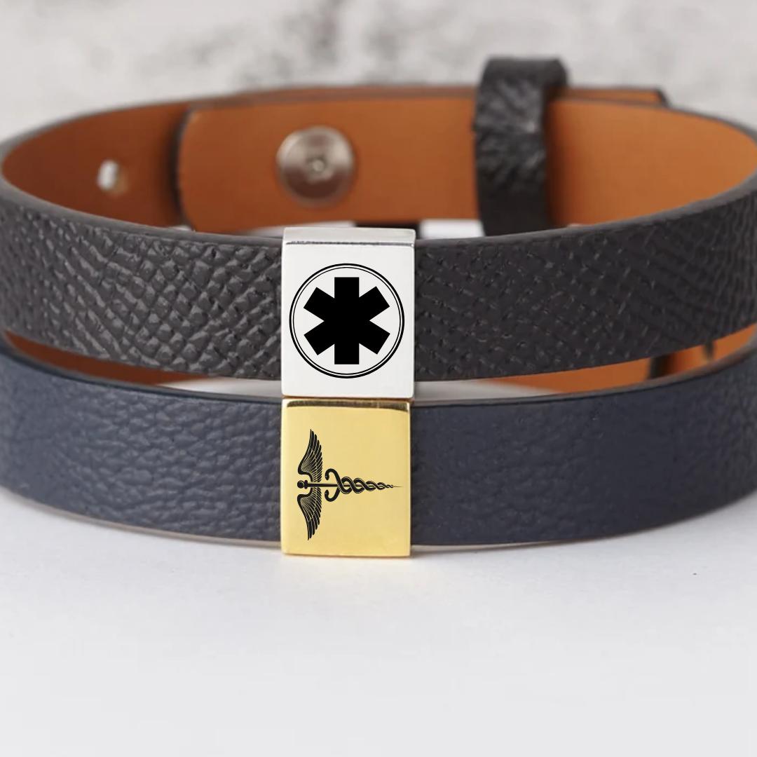 MediForma Leather ID Bracelet-Medical ID Bracelet-Auswara