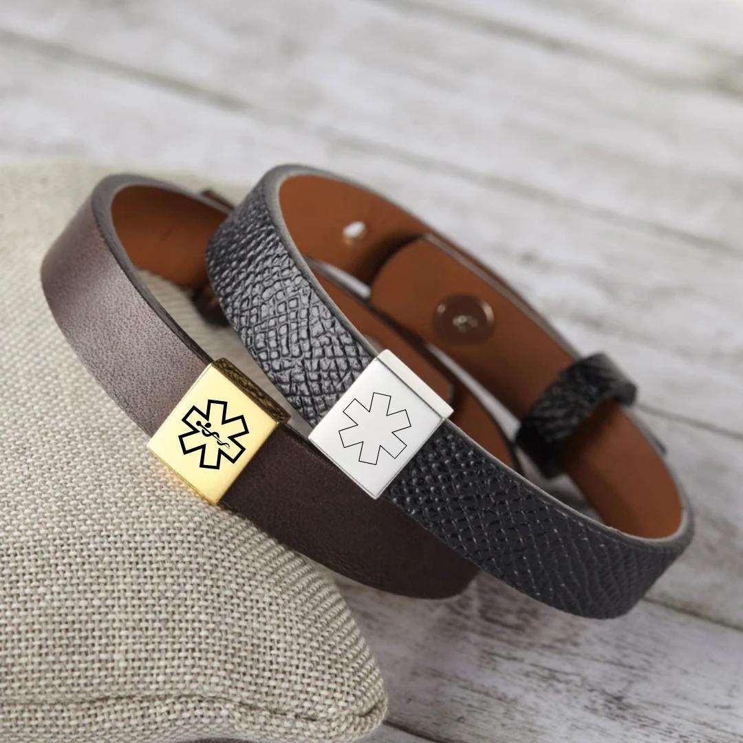 MediForma Leather ID Bracelet-Medical ID Bracelet-Auswara