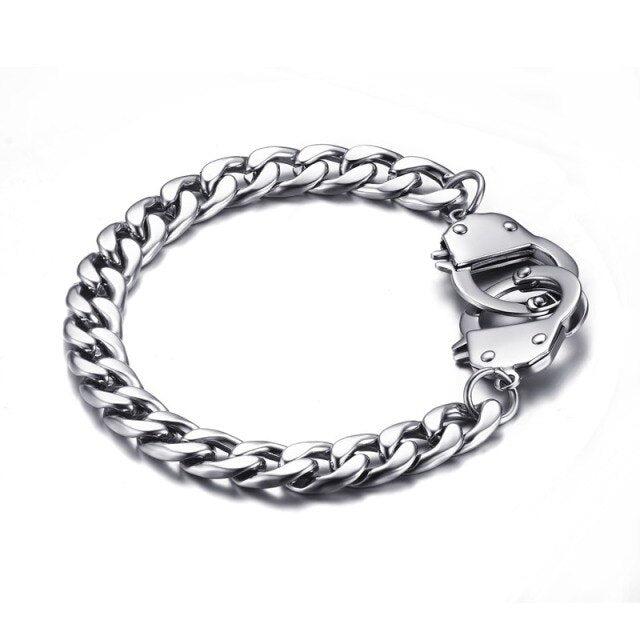 Men’s Handcuff Chain Bracelet-Chain Bracelet-Auswara
