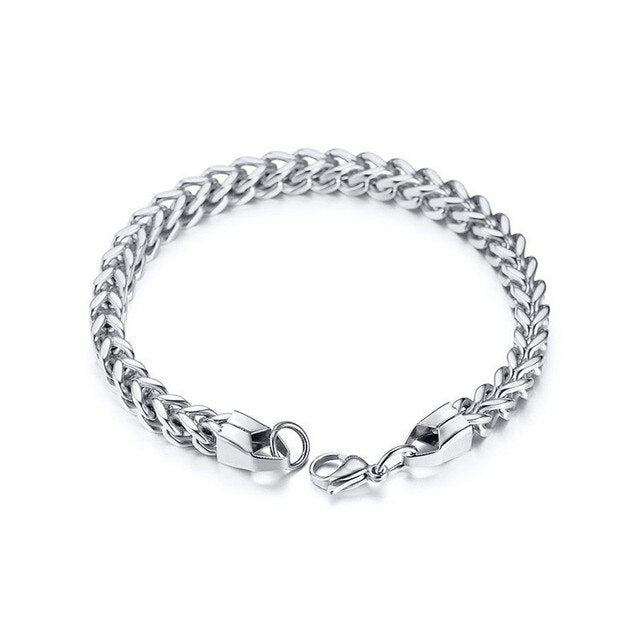 Men’s Silver Chain Bracelet-Chain Bracelet-Auswara