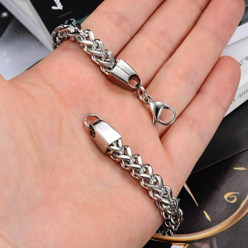 Men’s Silver Chain Bracelet-Chain Bracelet-Auswara