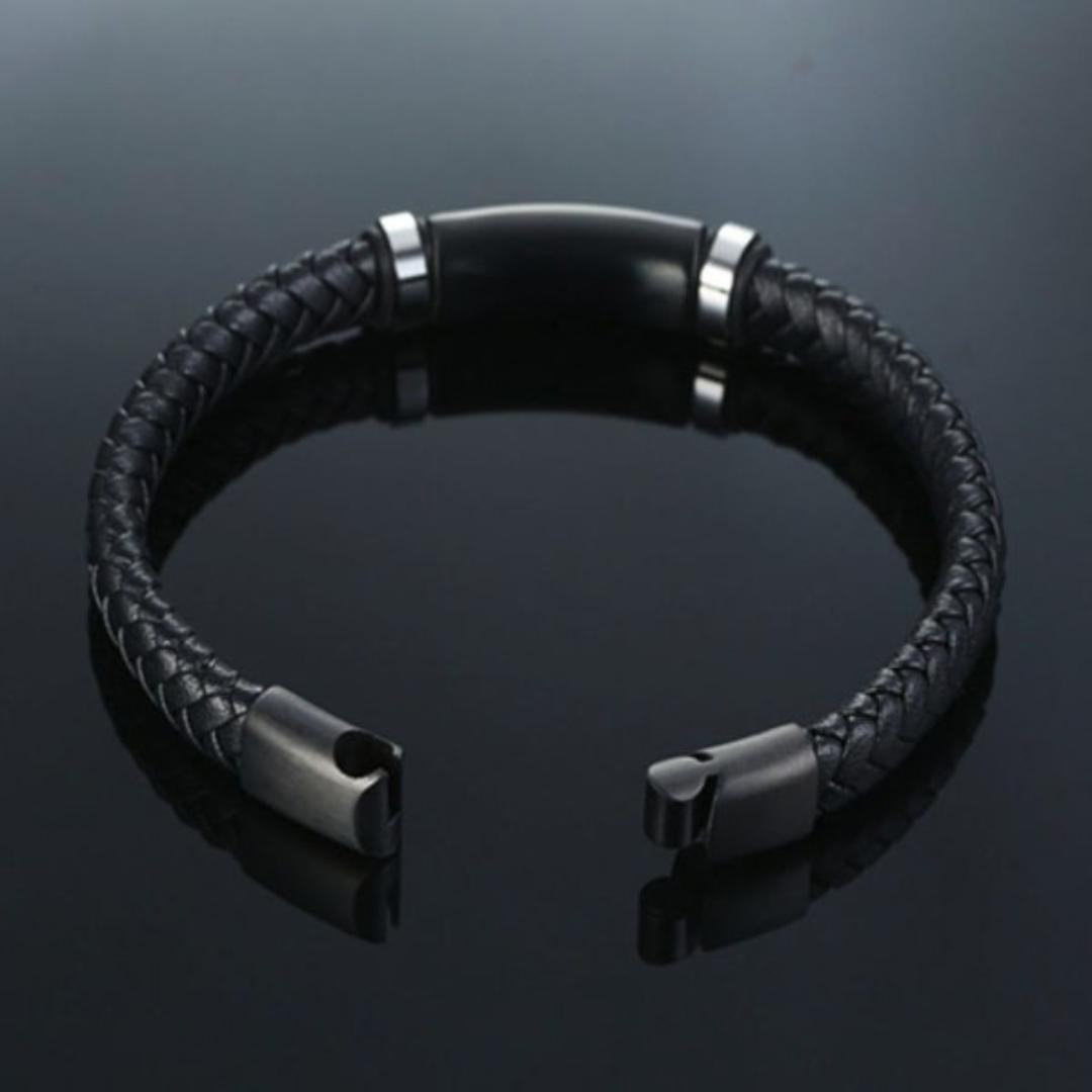 Men’s Sleek Braided Medical Alert Bracelet-Medical ID Bracelet-Auswara
