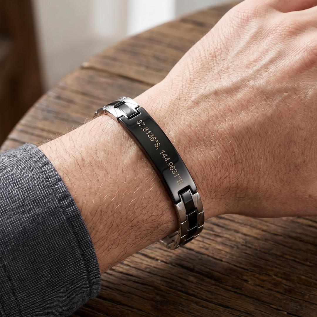 Meridian Personalised Men’s Bracelet-Personalised Bracelet-Auswara