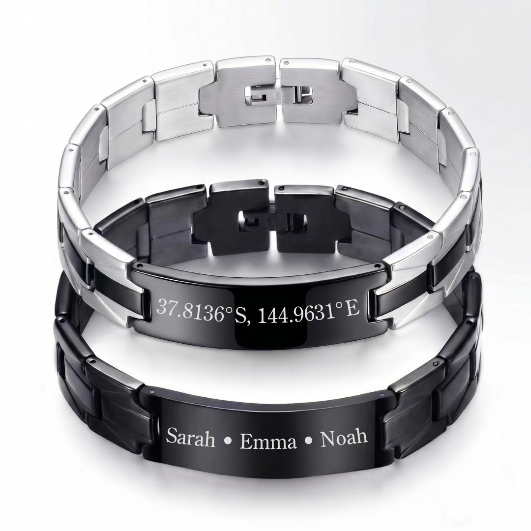 Meridian Personalised Men’s Bracelet-Personalised Bracelet-Auswara